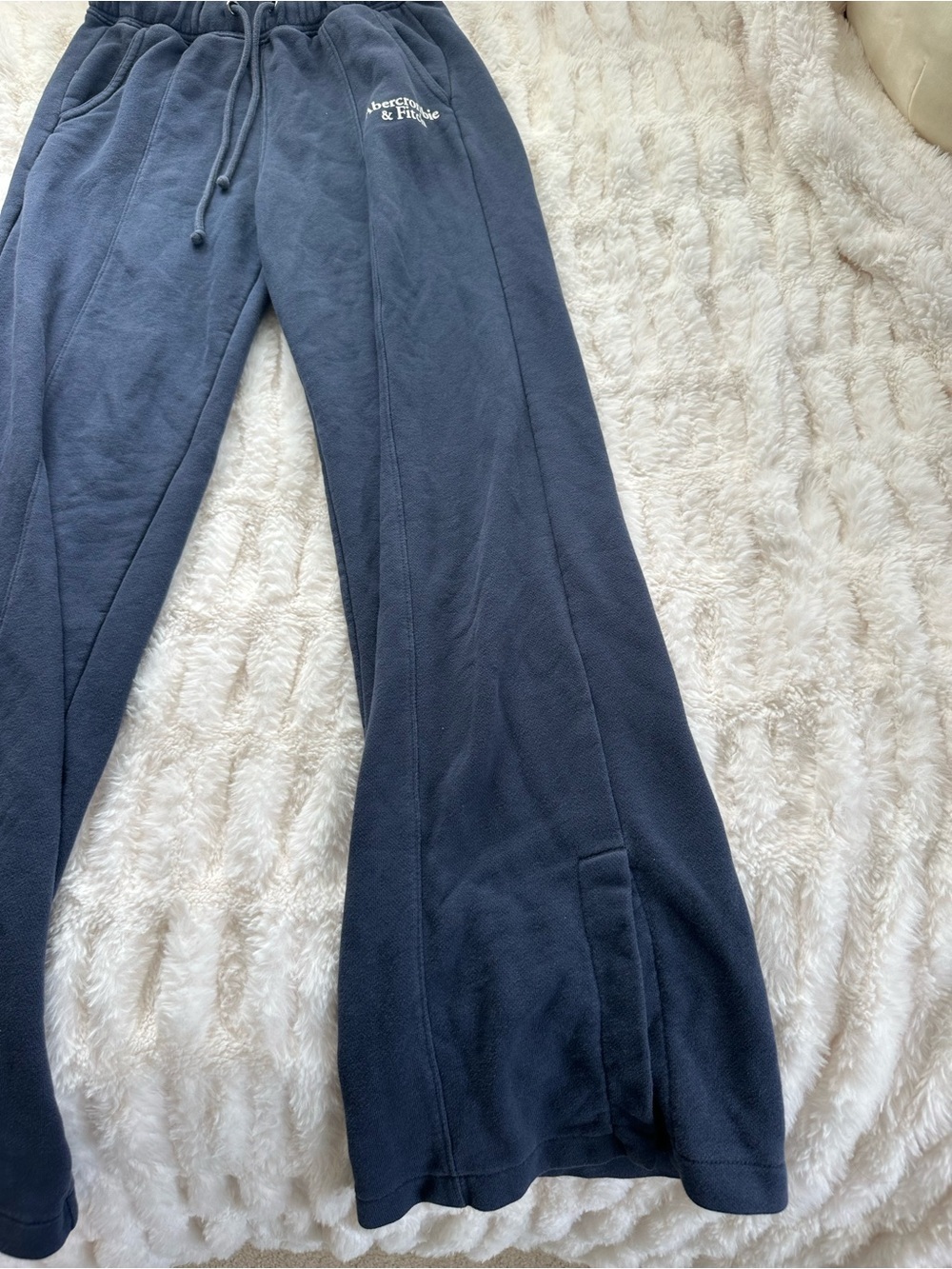 Abercrombie & Fitch Navy Flared Logo Sweatpants Size XS - Picture 2 of 5